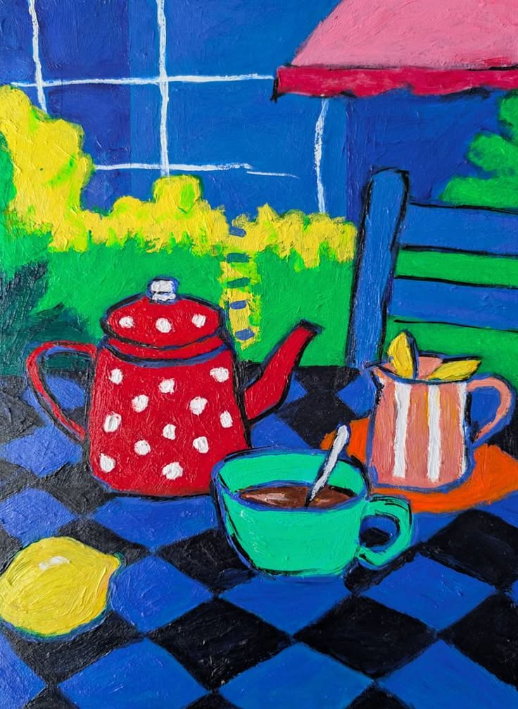 Saatchi Art Artist ; Painting; "Red Polka Dot Teapot: Vibran