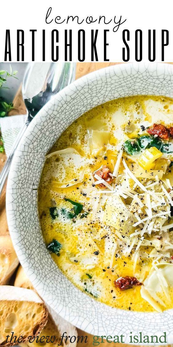 Sep 12, 2023 - Tuscan artichoke soup is lemony, creamy, sati