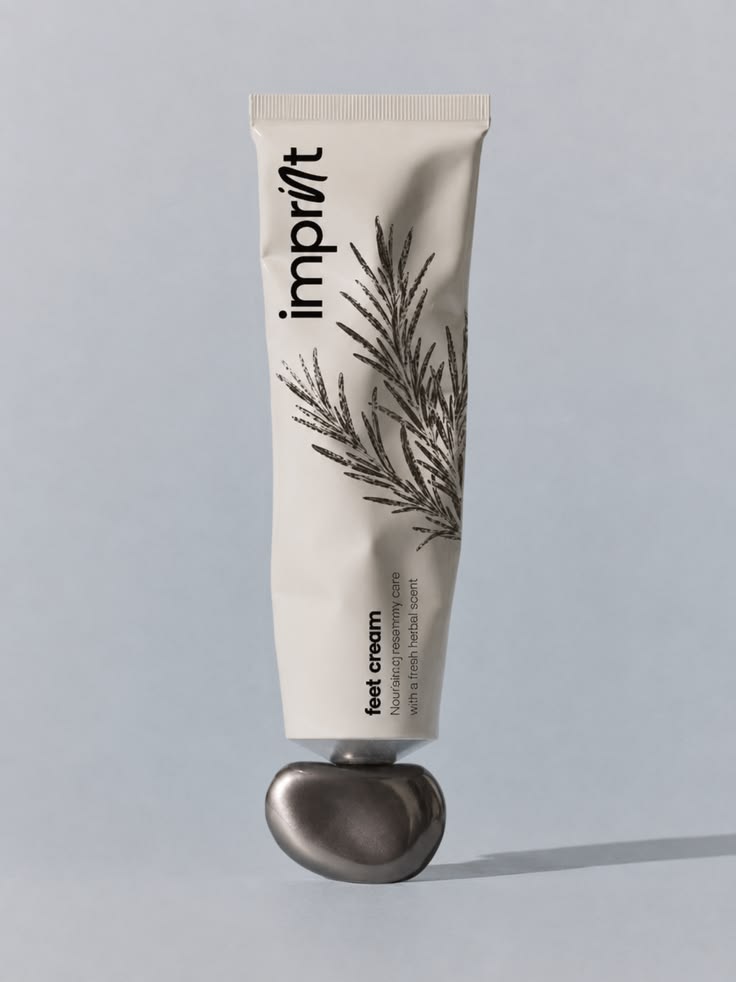 Minimalist cosmetic product photography featuring aluminum-s