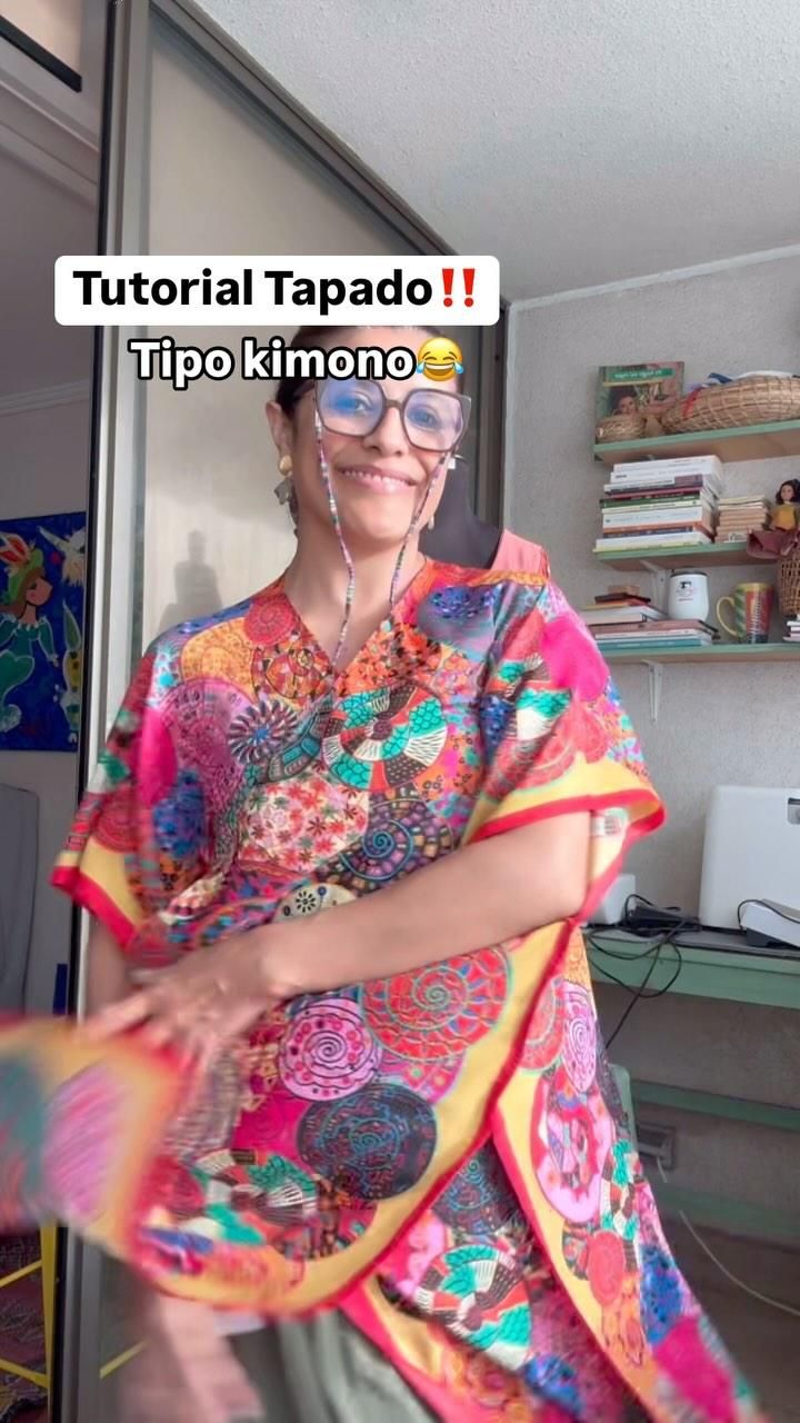 Tutorial Tapado 📌 tipo KIMONO 👘🫠😂 jajajaja Usa un pareo o pa