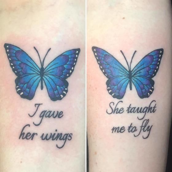Cute Mother Daughter Affectionate Tattoos - Mother Daughter 
