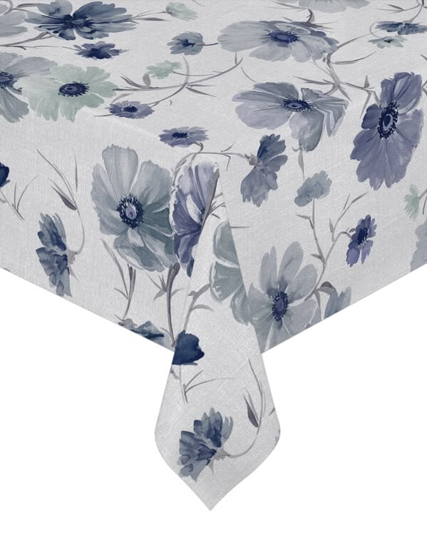 Voksduk Malva blomstrete metervare - Blå - Linea | Lineahjem