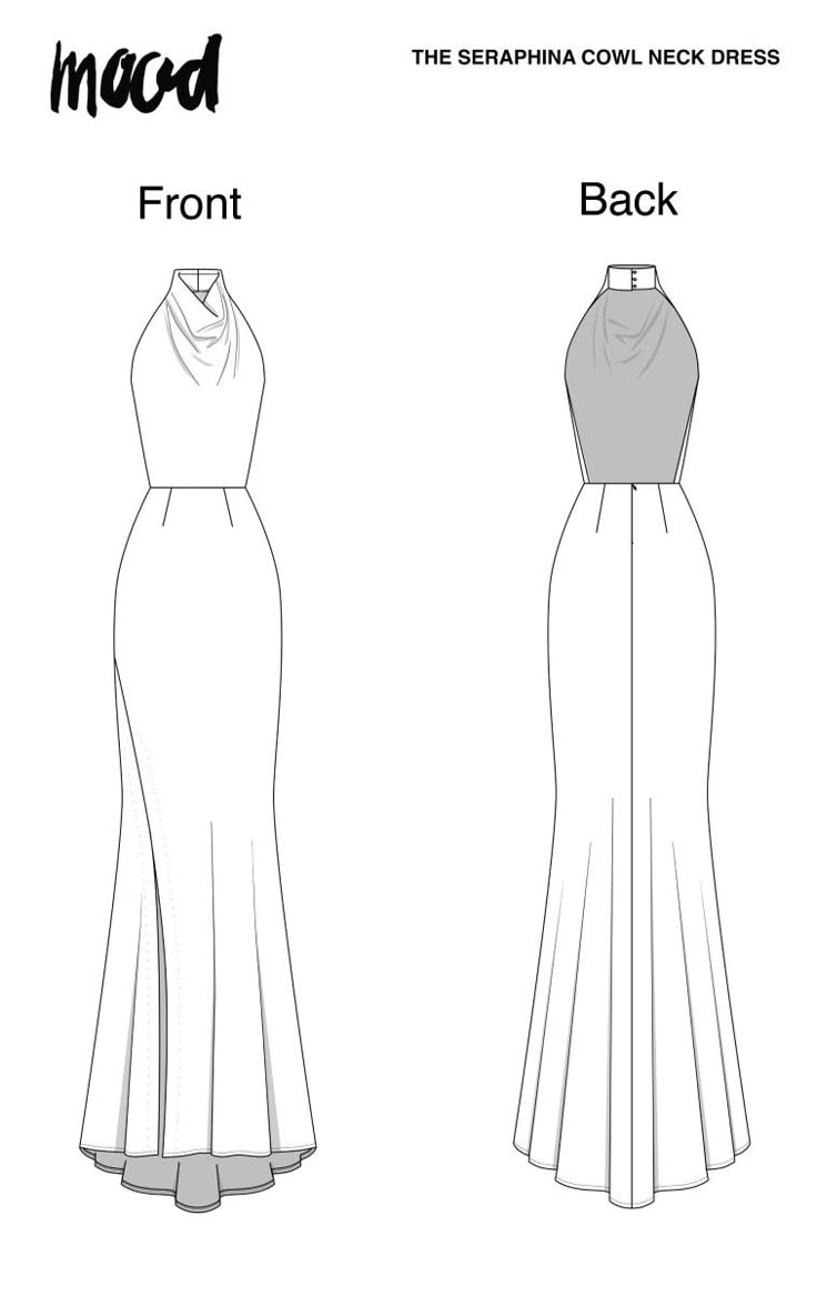 The Seraphina Cowl Neck Dress Free Sewing Pattern