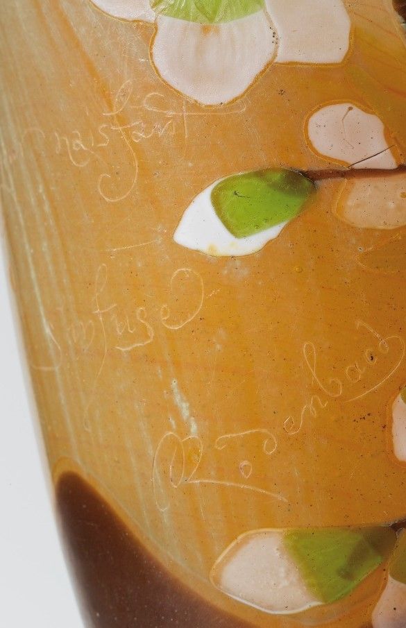 Detail - Emile Gallé VASE PARLANT, 1900 A MARQUETERIE SUR VE