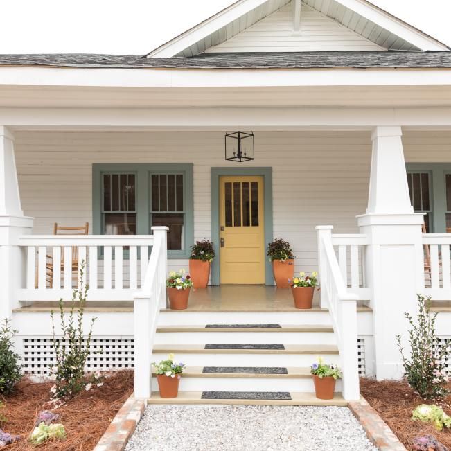 White Craftsman Home Exterior with Large Front Porch | HGTV