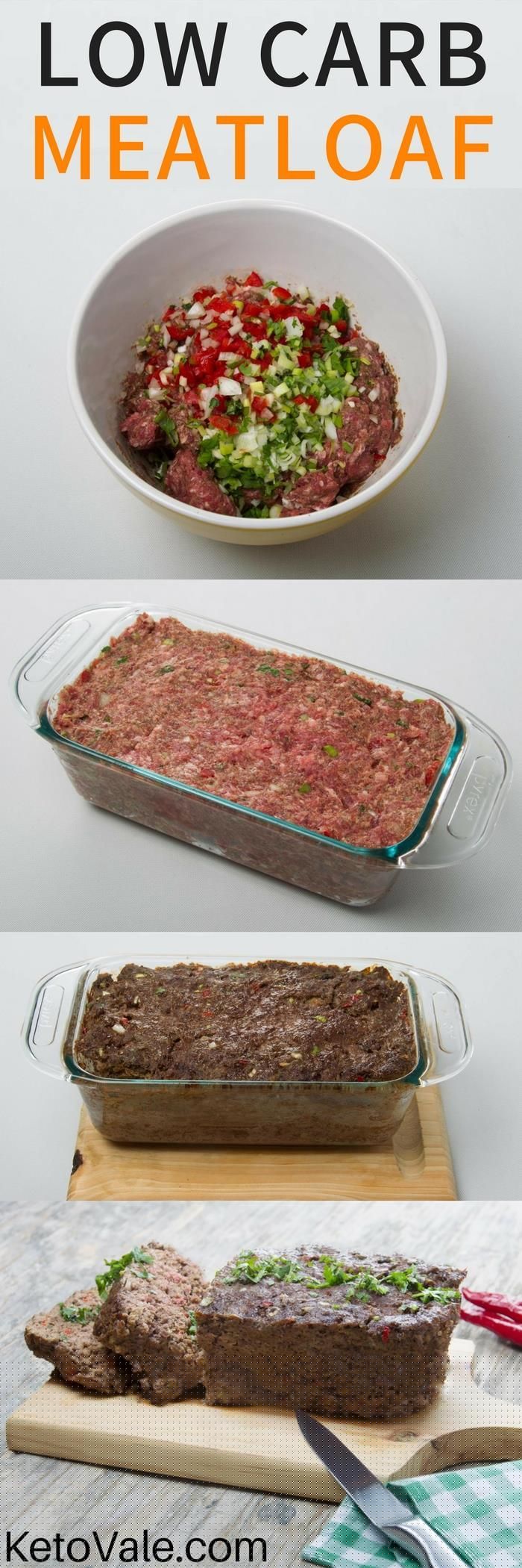Low Carb Keto Meatloaf Recipe using beef, tomato puree, and 
