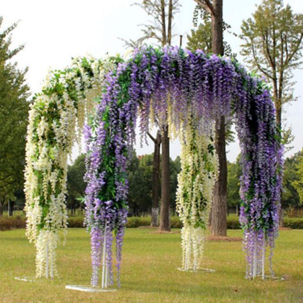 Decoração de festa de glicínias de flores artificiais com fl