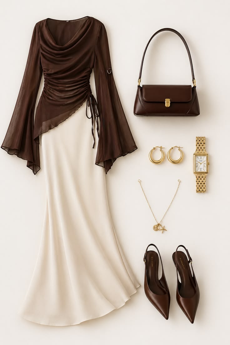 A timeless blend of warm chocolate tones and soft ivory crea