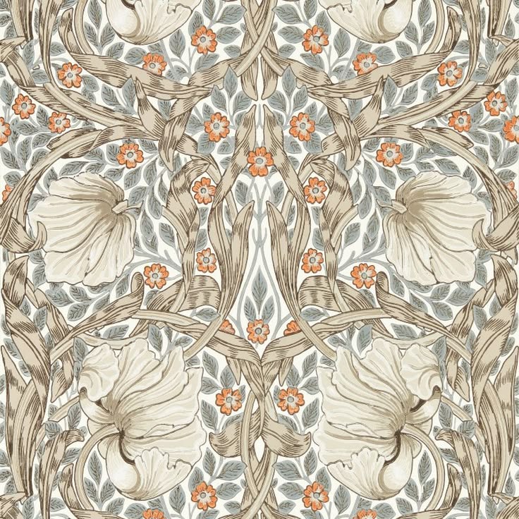 Pimpernel Wallpaper in Linen/Coral by Morris & Co