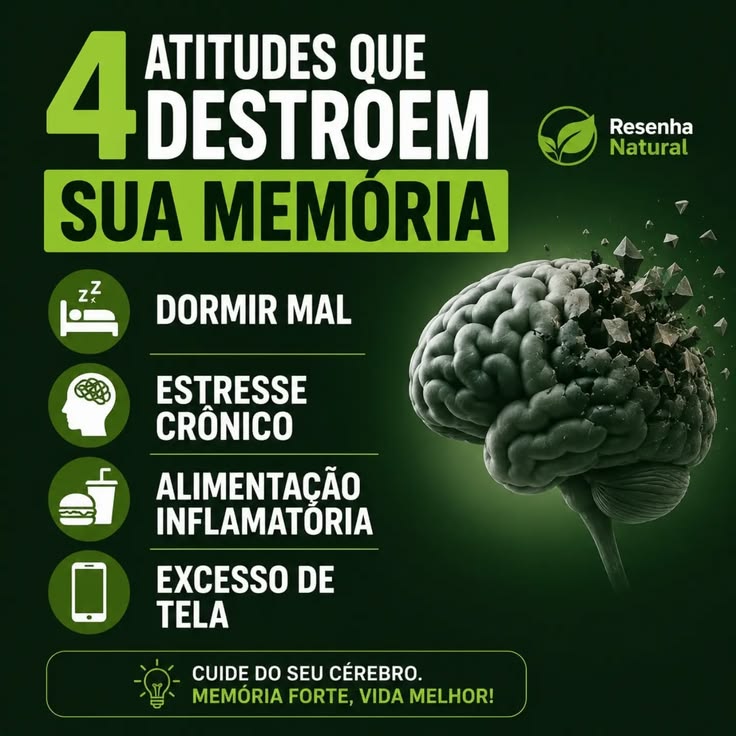 🧠 4 atitudes que podem estar prejudicando sua memória sem vo