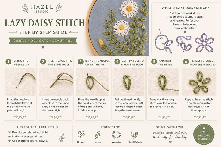 Learn one of the prettiest beginner embroidery stitches — th