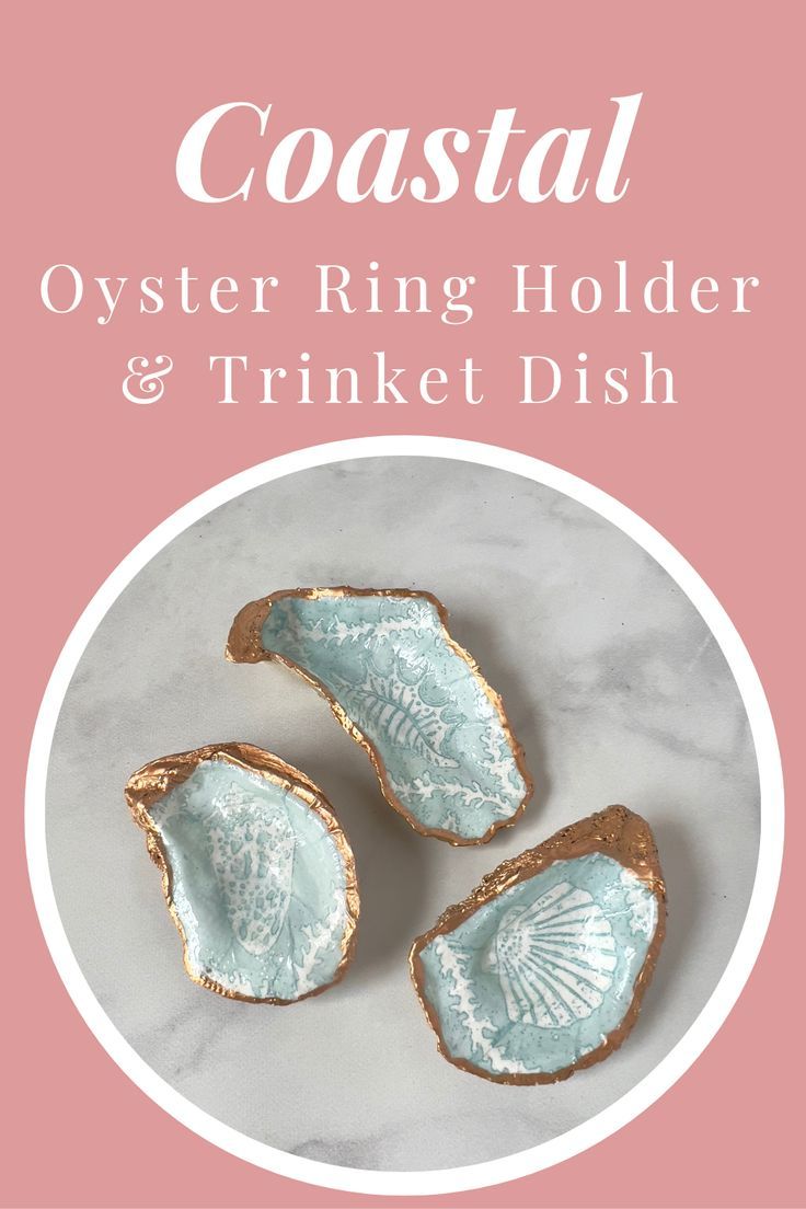 Set of 3 coastal oyster shell ring holders featuring featuri
