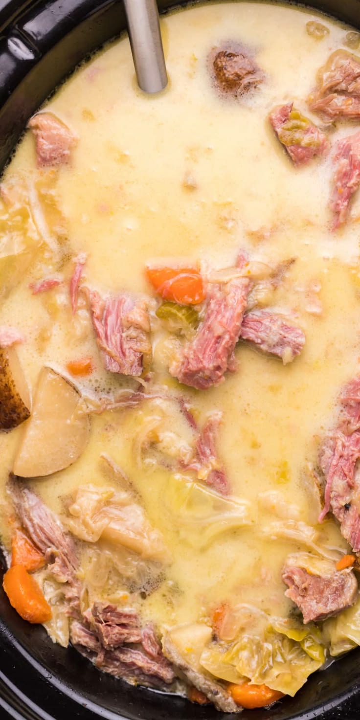 Slow Cooker Corned Beef and Cabbage Soup