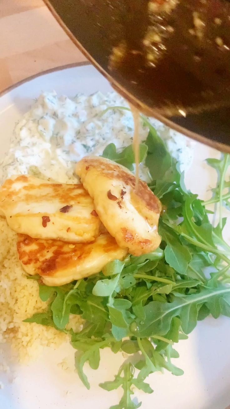 Honey glazed halloumi is the perfect combination of sweet an