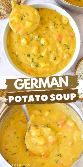 Feb 2, 2021 - Homemade German potato soup (Kartoffelsuppe) w