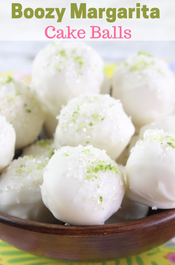 These Boozy Margarita Cake Balls  made using tequila and tri