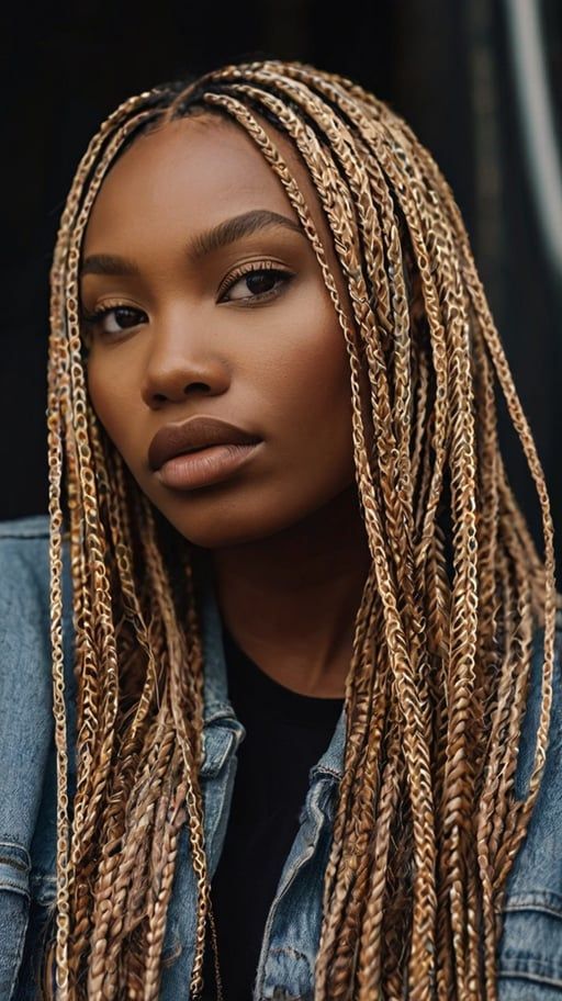 Elevate your chunky braids with a touch of metallic! Incorpo