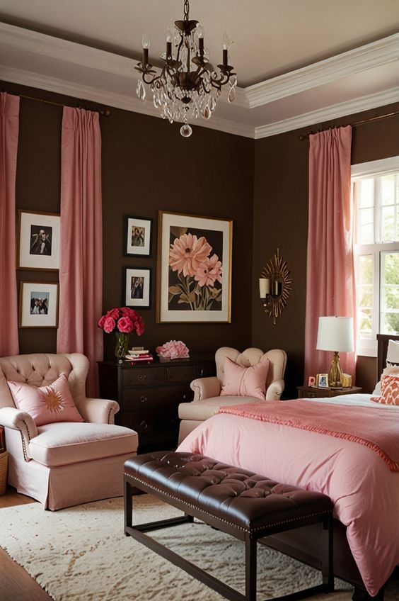 Combine earthy browns and blush pinks to create a chic, cozy