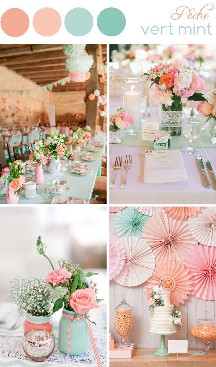 Peach and mint