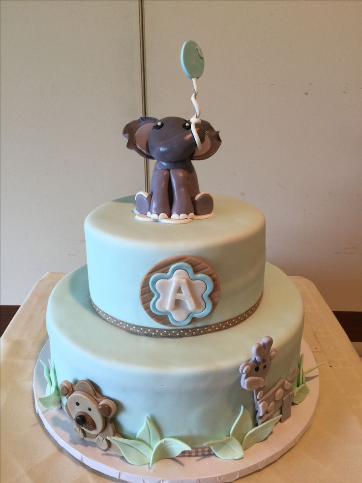 Jungle themed baby shower cake @sugarush_red_bank