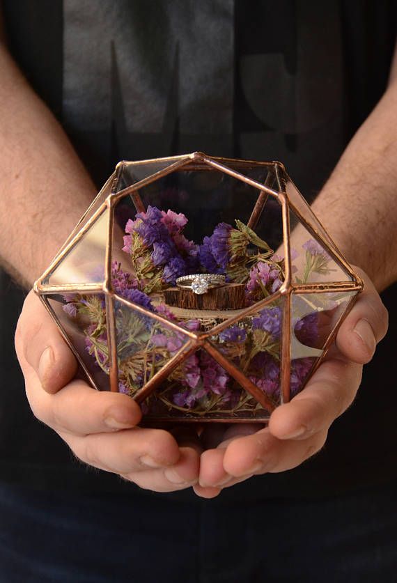 Glass Ring Box Engagement Ring Box Wedding Box Ring Bearer G