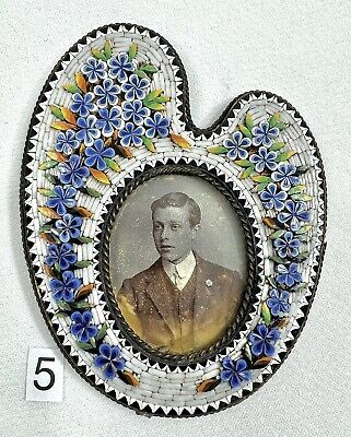 Antique Micro Mosaic Picture Frame from Grand Tour Italy Sma