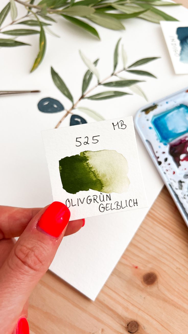 Lerne einfache Aquarell Olivenzweige malen mit den perfekt a