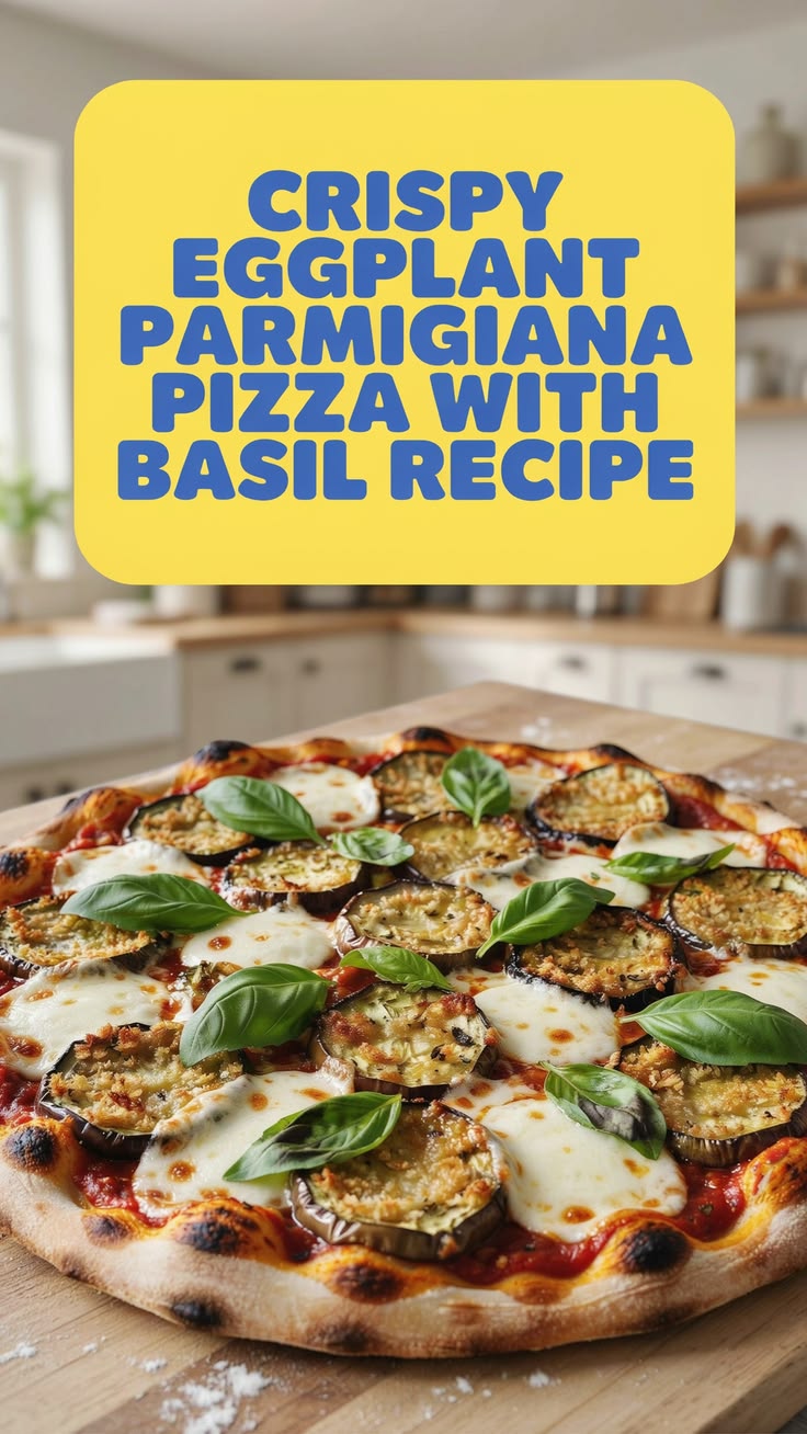 Crispy Eggplant Parmigiana Pizza with Basil Recipe