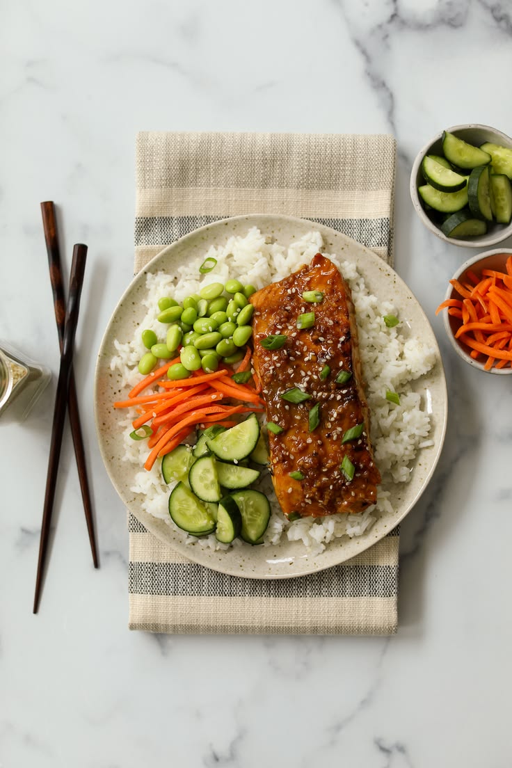Asian Salmon Rice Bowl - Love Grows Wild