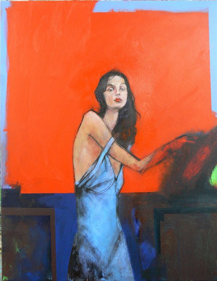 John Wragg RA, GIRL IN BLUE DRESS.