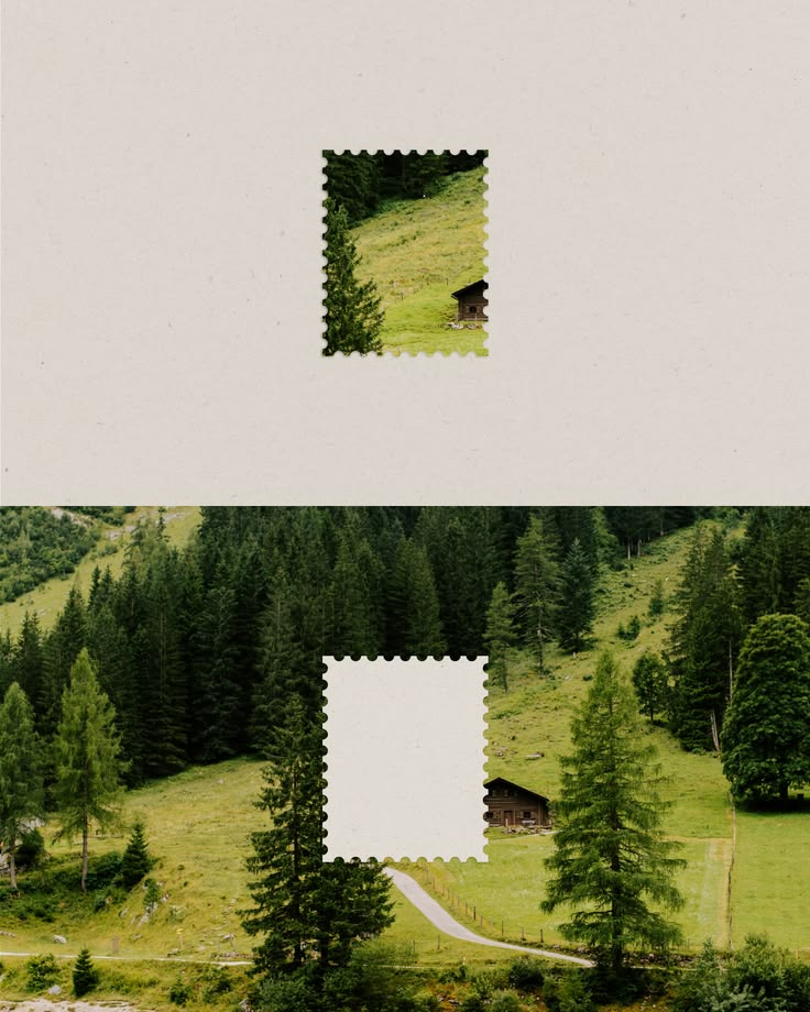 A quiet and cinematic postcard design from the Austrian or S