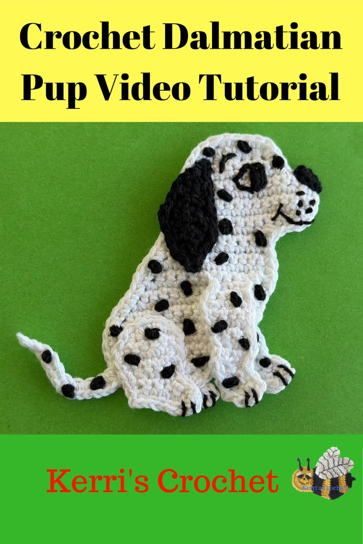 View this free crochet tutorial of a crochet dalmatian pup. 