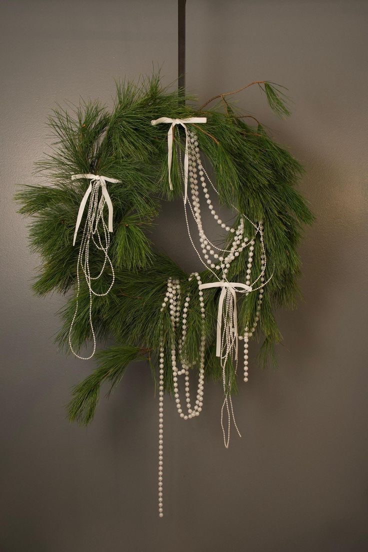 Elevate your holiday décor with this Minimalist White Pearl 