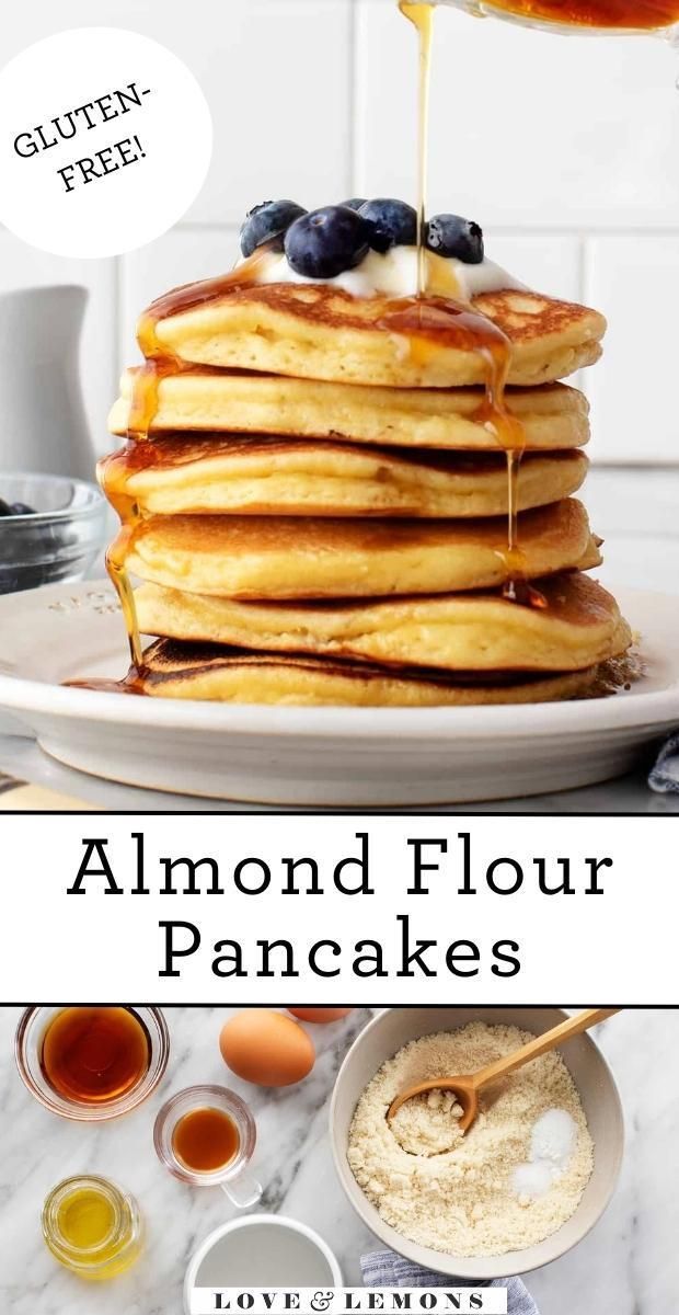 These almond flour pancakes are light, fluffy, and filled wi