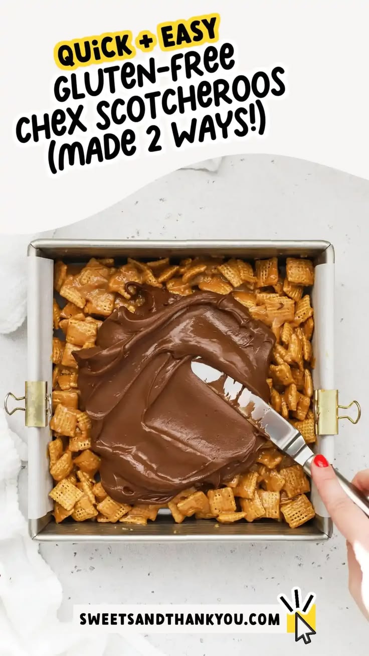 Did you know you can make scotcheroos with chex cereal? Thes