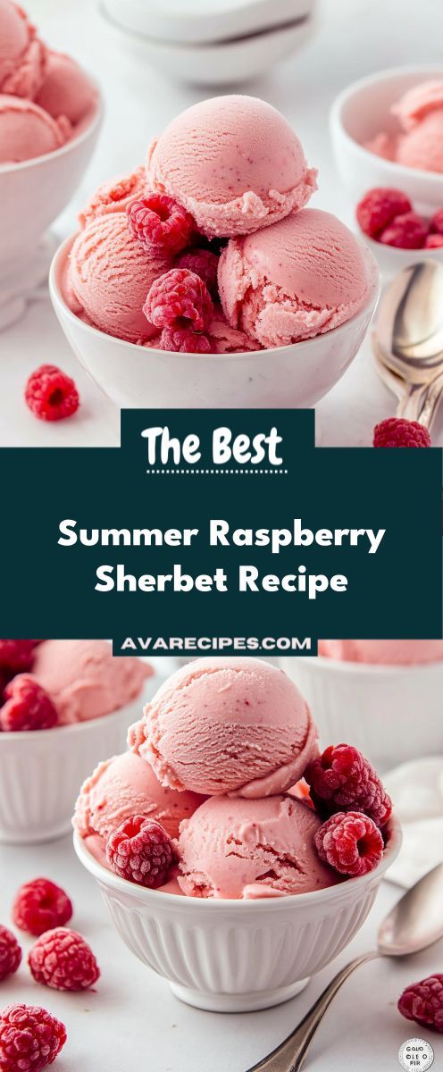 Enjoy a refreshing Summer Raspberry Sherbet that combines ri