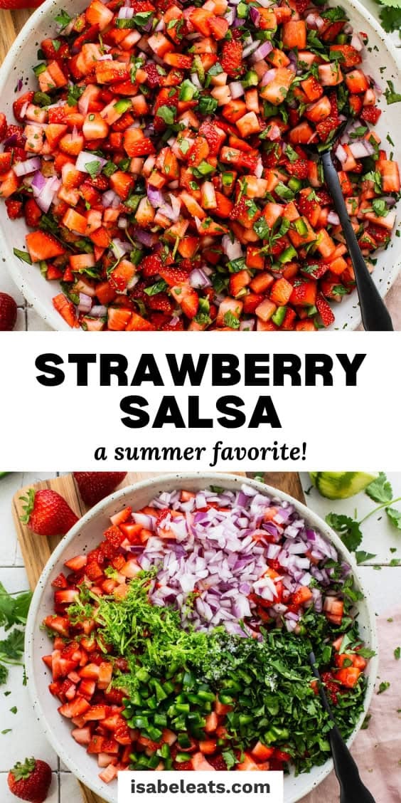 This 5-ingredient strawberry salsa is juicy, sweet, and perf