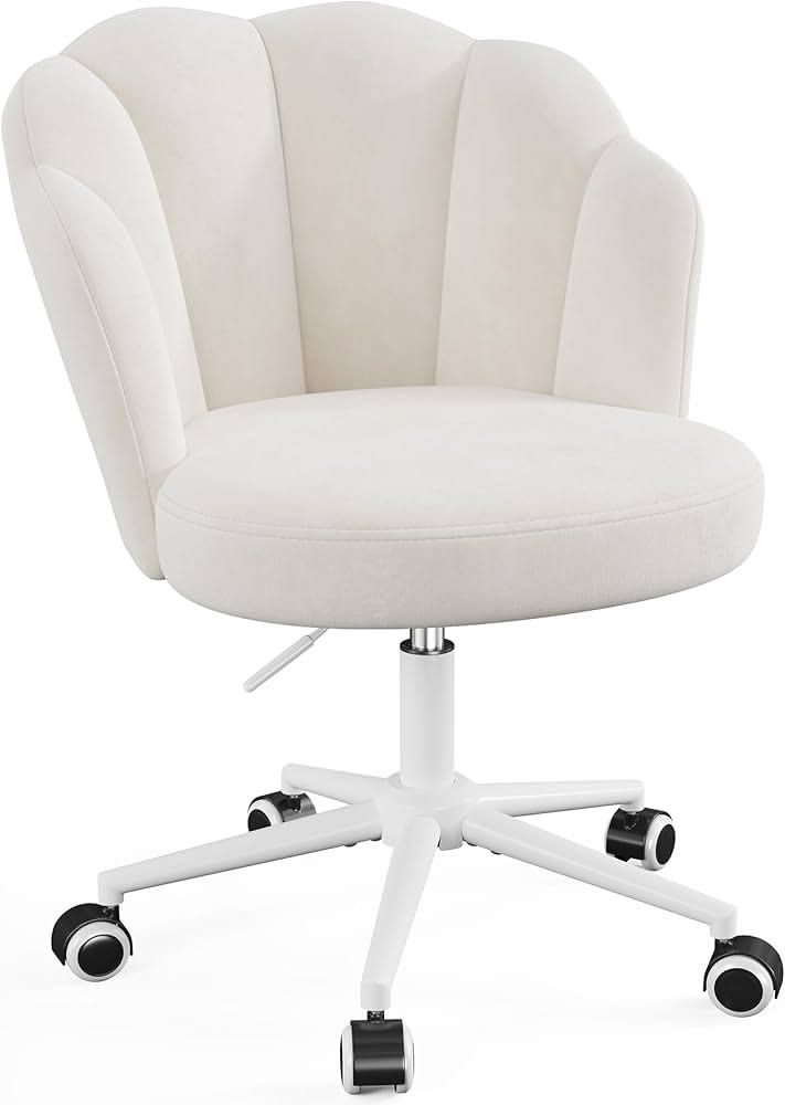 Amazon.com: Vanity Chair with Wheels, Velvet Desk Chair with
