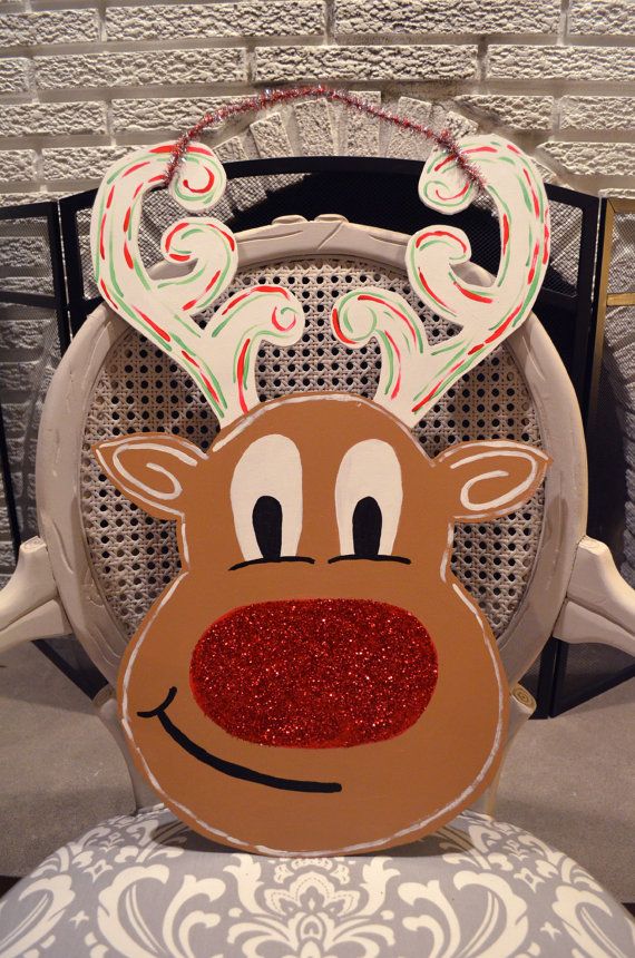Reindeer Door Hanger by ThatSouthernStamp on Etsy