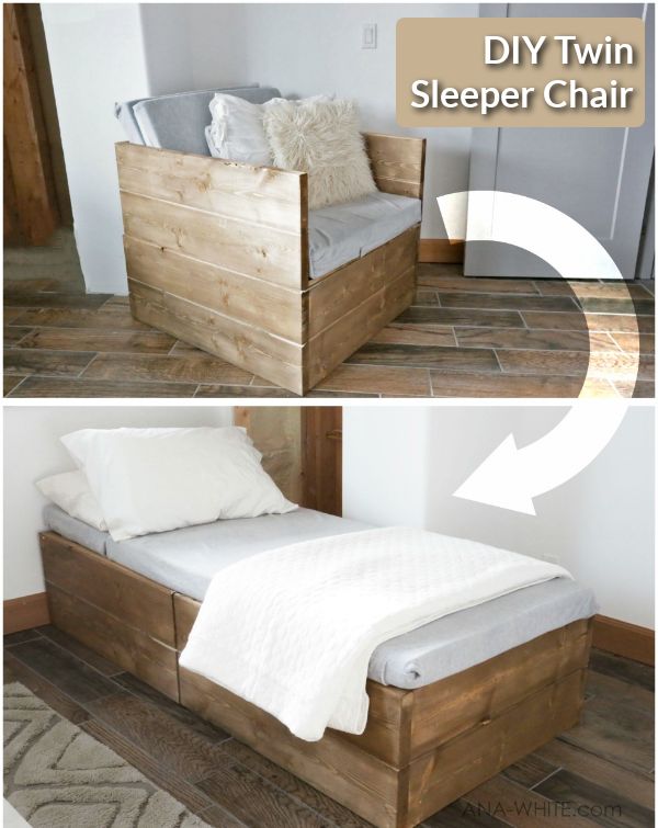 DIY twin sleeper chair - free how to plans #diy #diyideas #c