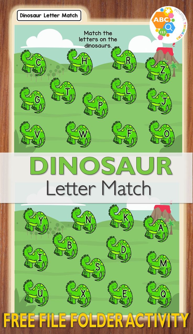 This free dinosaur letter match file folder activity provide