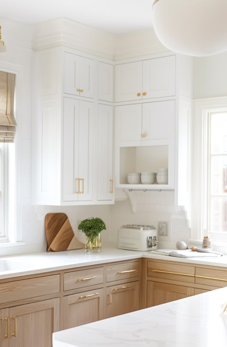 Explore 20 stunning white kitchens with white oak cabinets t
