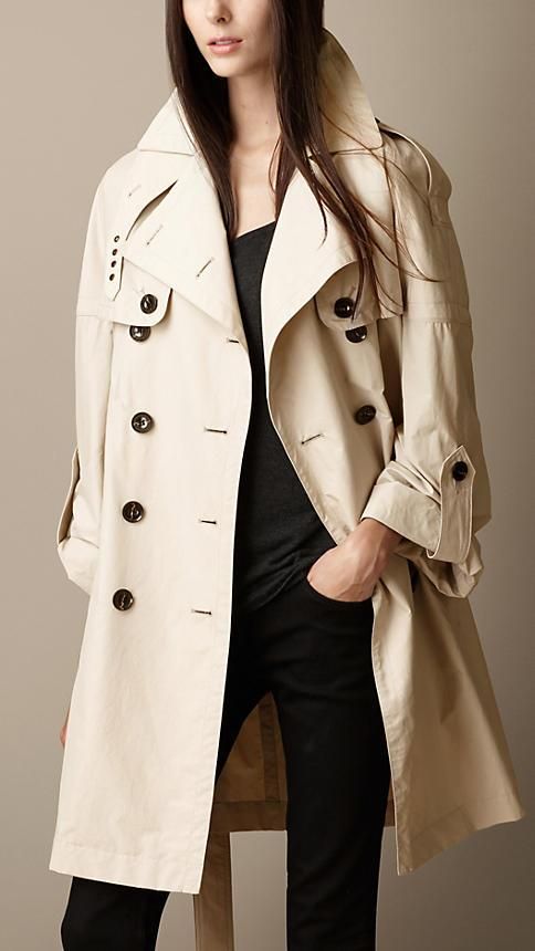 Burberry Brit London Dolman Sleeve Trench Coat