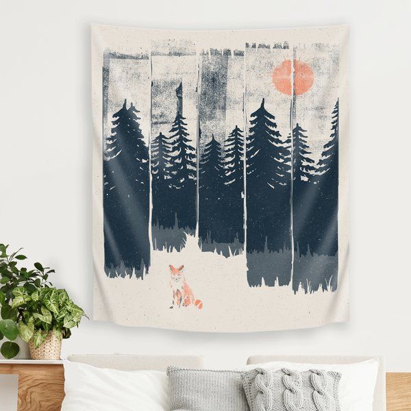 This indoor wall A Fox In The Wild by NDTank Tapestry adds b