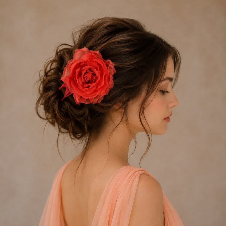 Coral wrist corsage creates a colorful alternative to fresh 