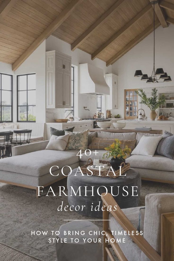Beautiful coastal farmhouse home decor ideas and inspiration