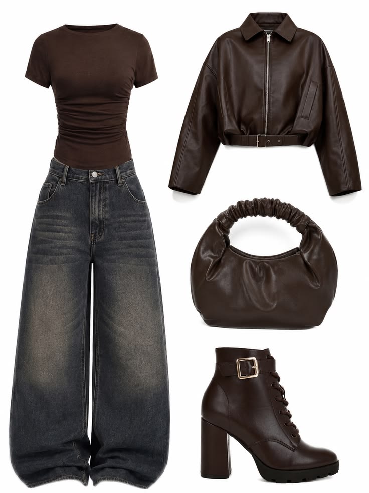 Rich brown tones and timeless denim for the perfect effortle