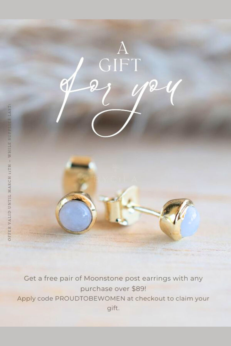 💎 Get a free pair of Moonstone Post earrings with any purcha