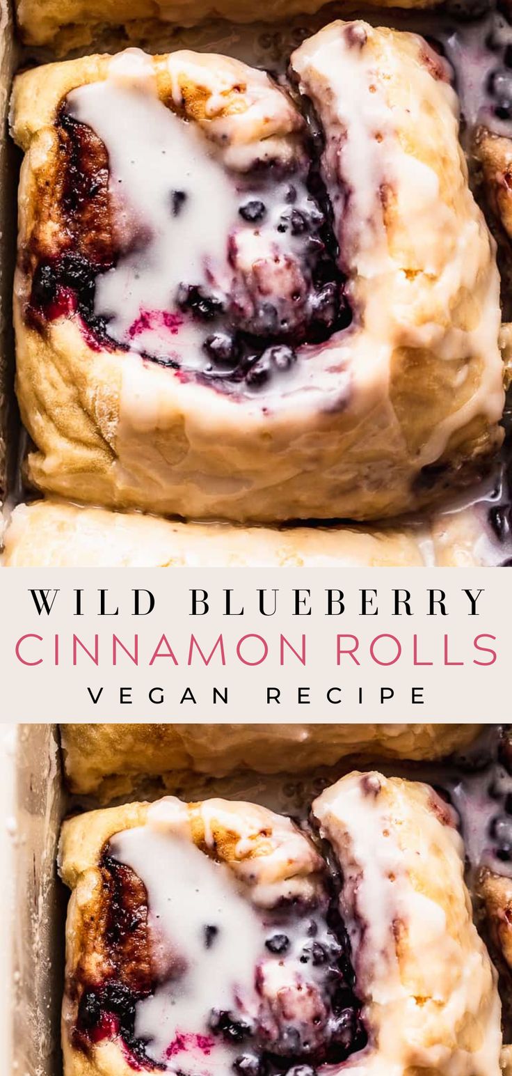 Sweet, soft and fluffy vegan wild lemon blueberry cinnamon r