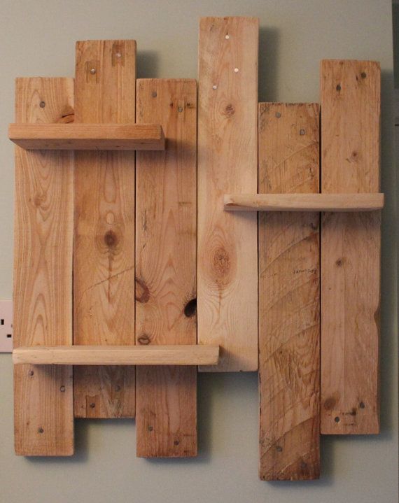 Reclaimed Pallet Wood Shelves Rustic/Shabby by SunnySideInte
